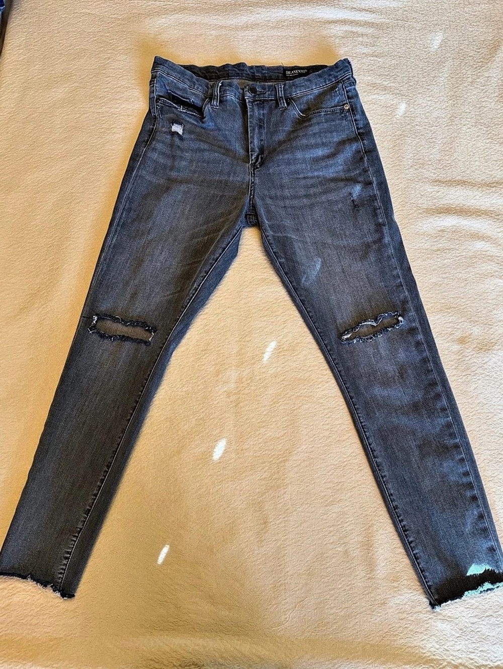 BLANKNYC Distressed Skinny Jeans in Gray